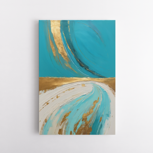 Δυναμικές Υφές Τιρκουαζ, Χρυσό, Λευκό #1