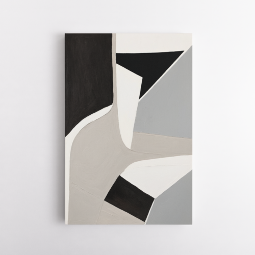 Γεωμετρική Αφαίρεση Μαύρο, Μπεζ, Γκρι, Λευκό 2