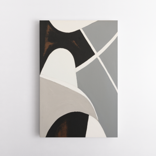 Γεωμετρική Αφαίρεση Μαύρο, Μπεζ, Γκρι, Λευκό 5