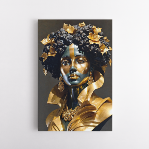 Γυναικεία προτομή με χρυσό και μαύρο