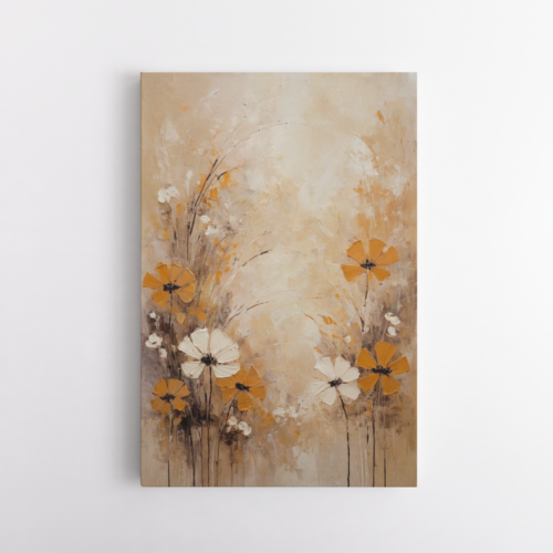 Λουλούδια σε φόντο με μπεζ και καφέ αποχρώσεις 3