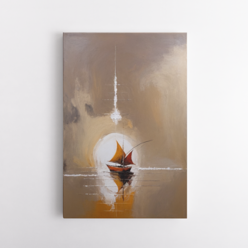 Μοναχικό Ιστιοφόρο στο Φως του Φεγγαριού