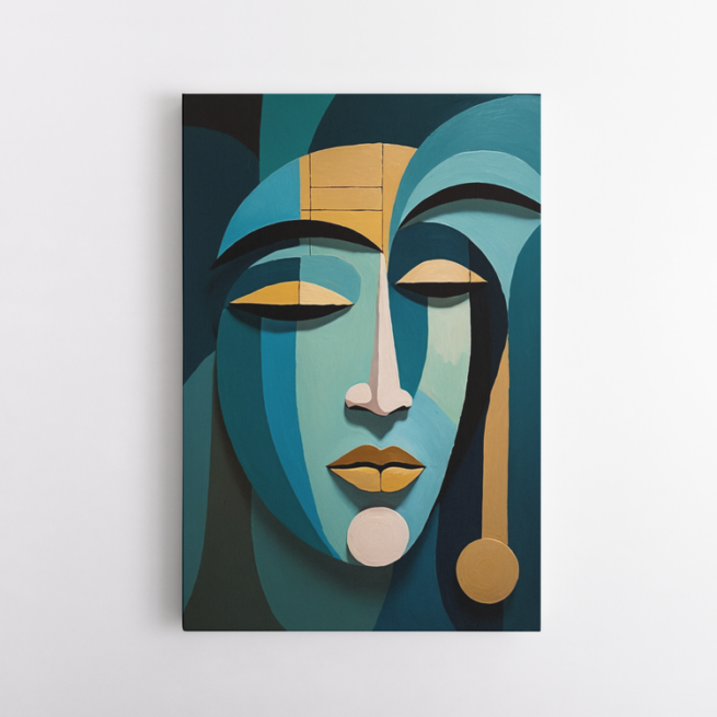 Μοντέρνο πορτρέτο σε τιρκουάζ τόνους