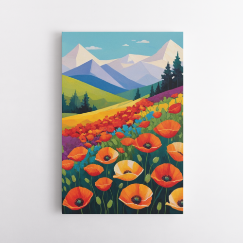 Παπαρούνες με θέα τα βουνά