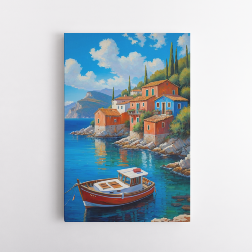 Παραδοσιακό παραθαλάσσιο χωριό στη μεσόγειο