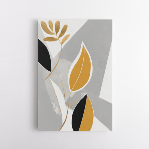 Πορτοκαλί και χρυσά φύλλα σε γκρι