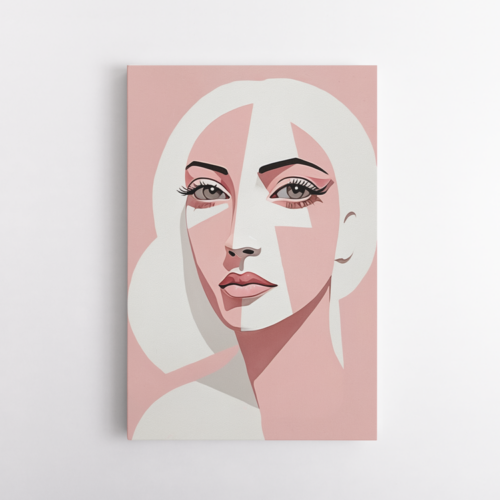 Πορτρέτο σε ροζ και λευκό