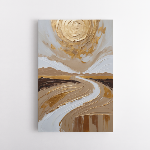 Τοπίο με Δυναμικές Υφές Χρυσό, μπεζ, Λευκό, Μαύρο #1