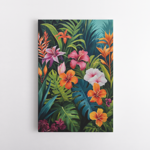 Τροπικά πολύχρωμα λουλούδια και φυτά