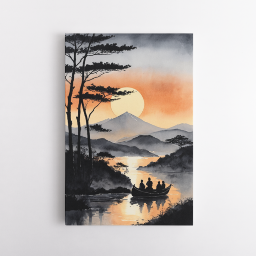 Βάρκα σε ποταμό στην Άπω Ανατολή