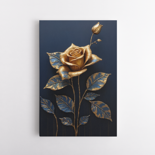 Χρυσό τριαντάφυλλο σε σκούρο φόντο