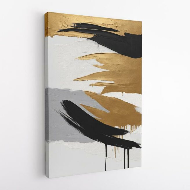 Αφηρημένες πινελιές Χρυσό και μαύρο 3