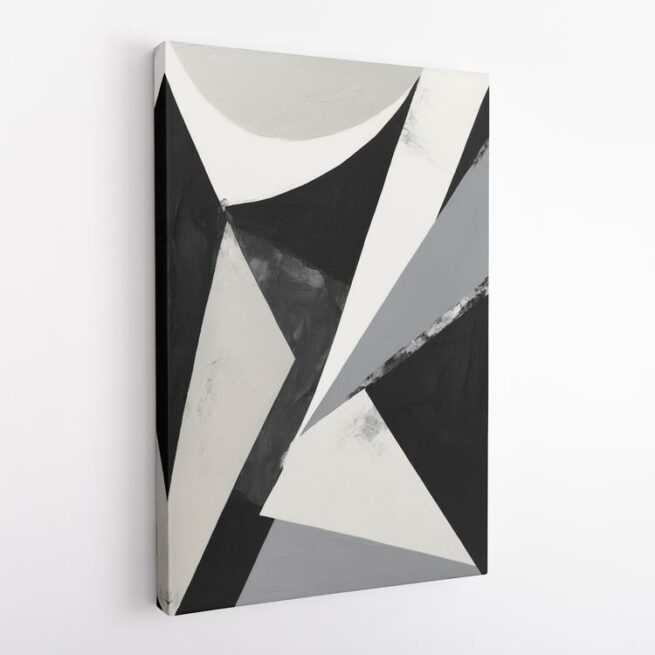 Αφηρημένη σύνθεση με γωνίες μαύρο, λευκό, γκρι 2