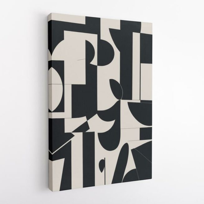 Αφηρημένη σύνθεση με μαυρο και μπεζ