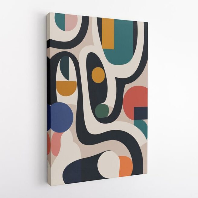 Αφηρημένη σύνθεση με χρώματα και σχήματα