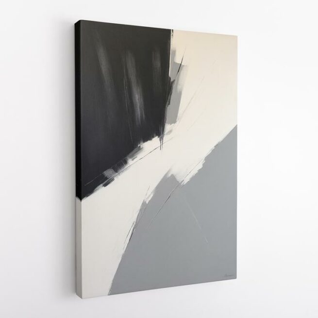 Αφηρημένη σύνθεση σε μαύρο, λευκό και γκρι