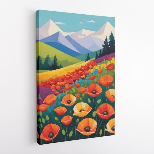 Παπαρούνες με θέα τα βουνά