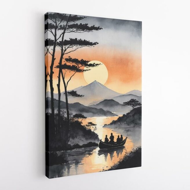 Βάρκα σε ποταμό στην Άπω Ανατολή