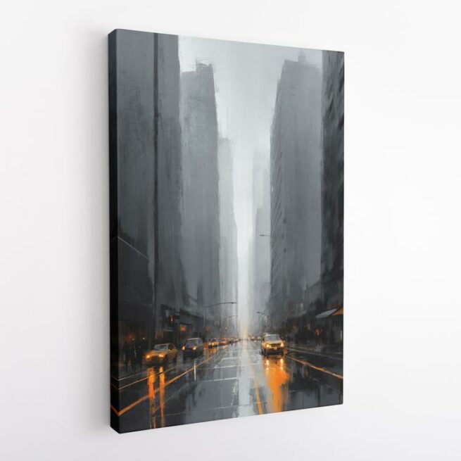 Βροχερή μέρα στη γκρίζα πόλη