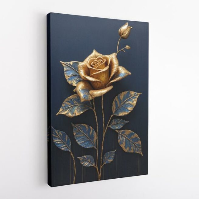 Χρυσό τριαντάφυλλο σε σκούρο φόντο