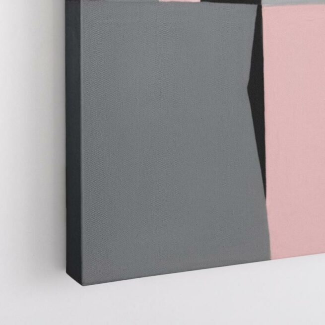 Γεωμετρική σύνθεση με ροζ, μαυρο και γκρι