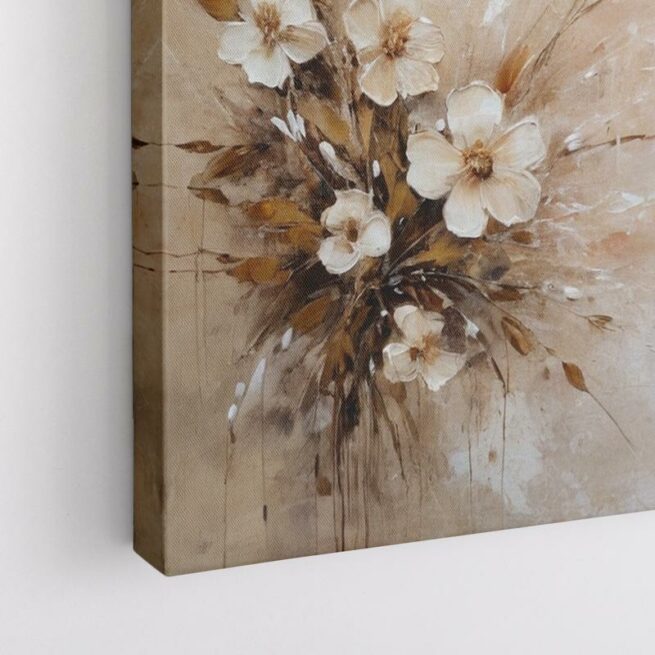 Λουλούδια σε φόντο με μπεζ και καφέ αποχρώσεις