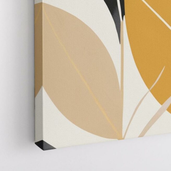 Πορτοκαλί και λευκά φύλλα σε γκρι και μαύρο