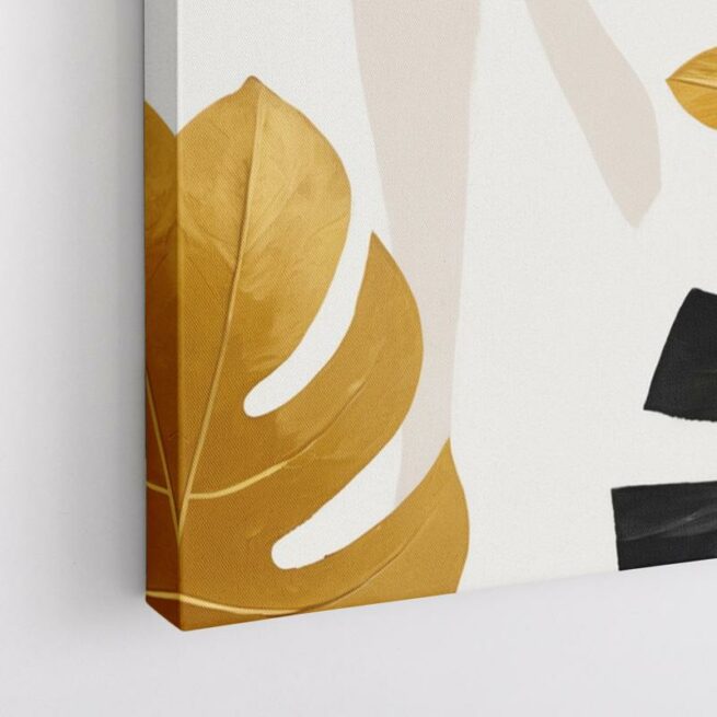 Χρυσά και μαύρα τροπικά φύλα