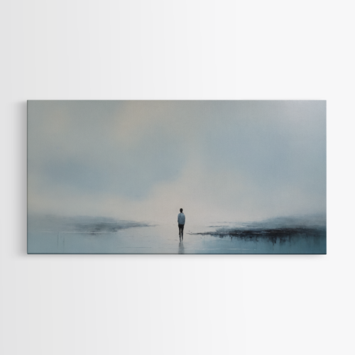 Γαλάζιες Αποχρώσεις και Μοναχική Αντρική Φιγούρα