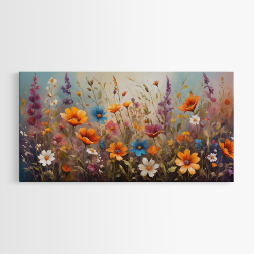 Πολύχρωμος καμβάς από αγριολούλουδα σε ένα λιβάδι 2