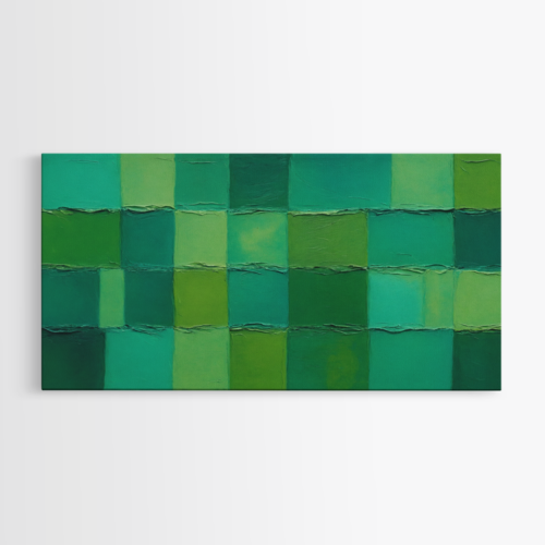 Πράσινη αφηρημένη σύνθεση με γεωμετρικά σχήματα