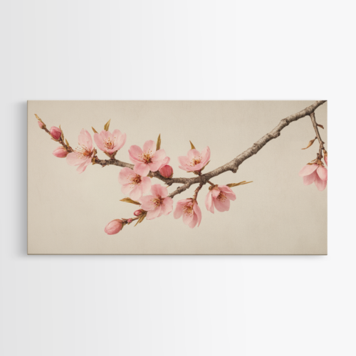 Ροζ Ανθισμένο Κλαδί σε Απαλό Φόντο