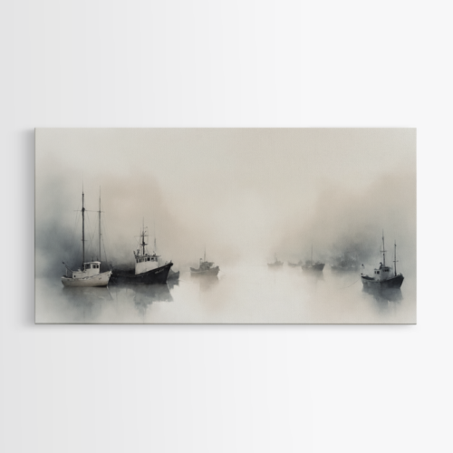 Ψαρόβαρκες σε Ομιχλώδες Λιμάνι