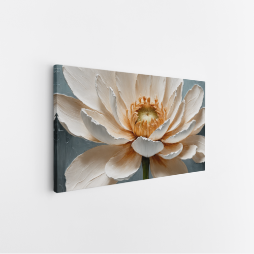 Λευκό λουλούδι σε γαλάζιο φόντο