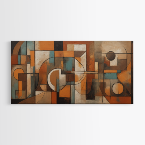 Αφηρημένη Γεωμετρική Σύνθεση με Ζεστούς Τόνους