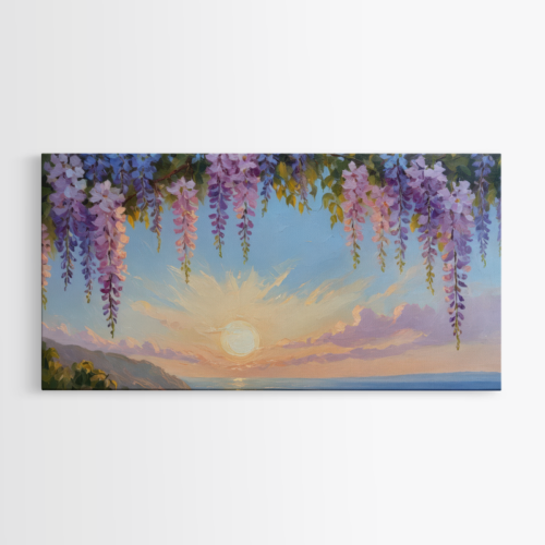 Ανθισμένα Κλαδιά με Θέα σε Ηλιοβασίλεμα