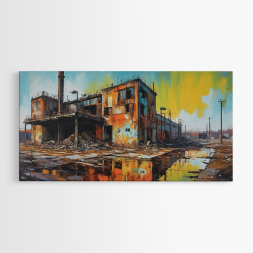 Εγκαταλελειμμένο Βιομηχανικό Κτίριο με Σκουριασμένη Όψη