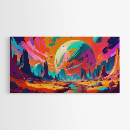 Φανταστικός Κόσμος με Πολύχρωμους Πλανήτες