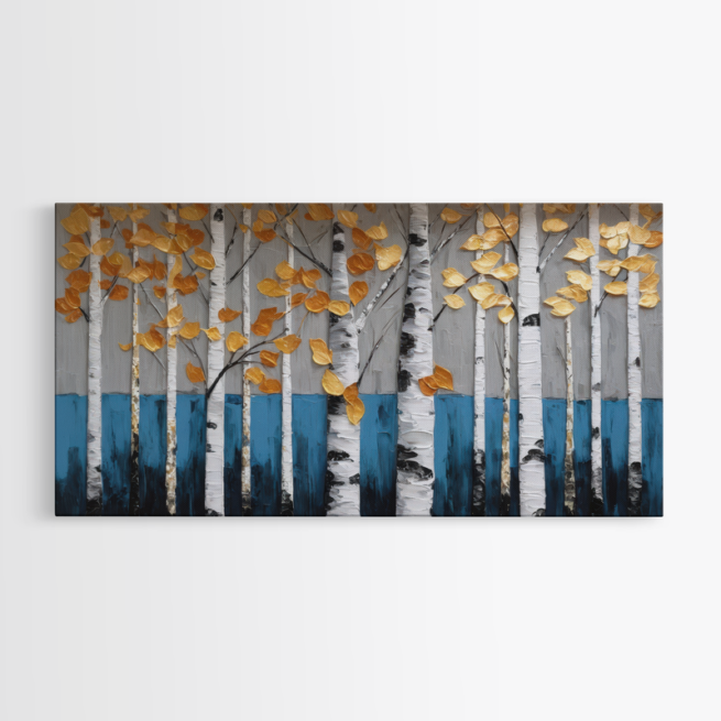 Φθινοπωρινό Δάσος με Λεύκες και Χρυσά Φύλλα