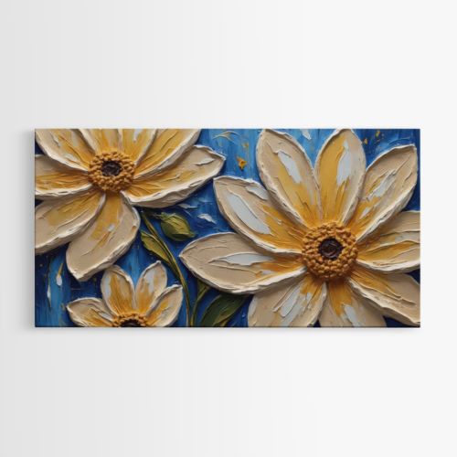 Κίτρινες Μαργαρίτες σε Μπλε Φόντο