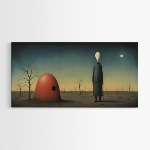 Μυστηριώδης μορφή δίπλα σε κόκκινο θόλο