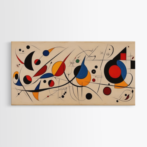 Πολύχρωμοι Κύκλοι και Γραμμές σε Κρεμ Φόντο