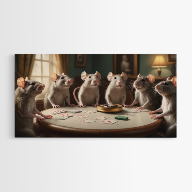 Ποντίκια που Παίζουν Πόκερ σε Ζεστό Σαλόνι