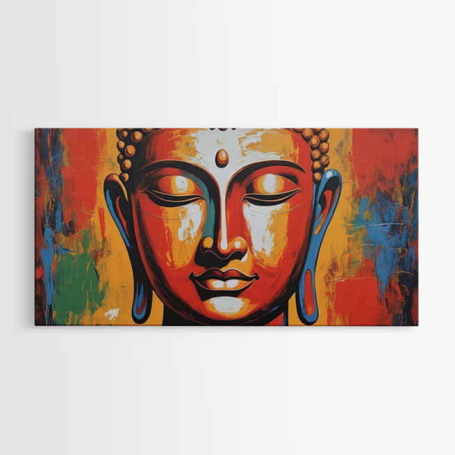 Προσωπογραφία Βούδα σε Πολύχρωμο Καμβά