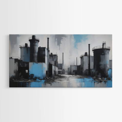 Βιομηχανικό Τοπίο με Εργοστάσια και Καπνοδόχους