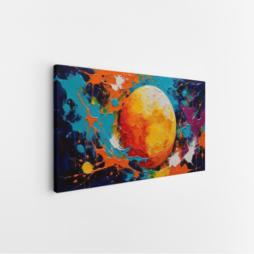 Αφηρημένη απεικόνιση φεγγαριού σε έντονα χρώματα