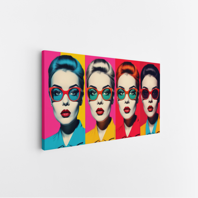 Πορτραίτα μοντέρνας γυναίκας με πολύχρωμα γυαλιά και ρετρό στυλ