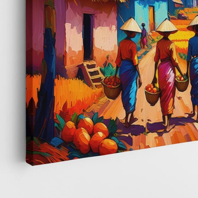 Χωριό με Πολύχρωμα Σπίτια και Αγροτική Ζωή