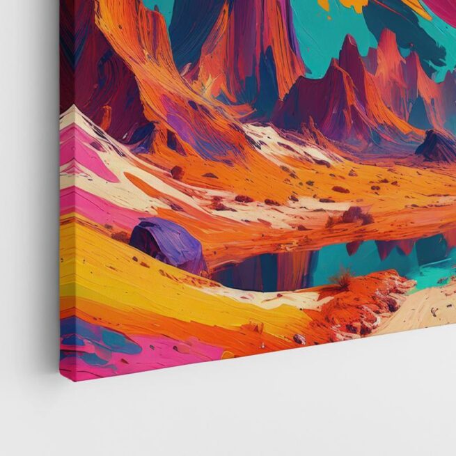 Χρωματική Έκρηξη σε Εξωγήινο Τοπίο με Πλανήτες