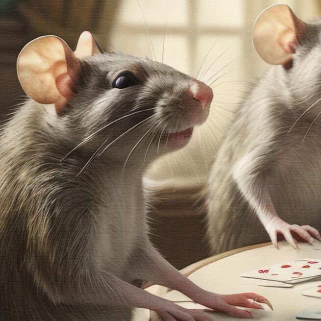 Ποντίκια που Παίζουν Πόκερ σε Ζεστό Σαλόνι